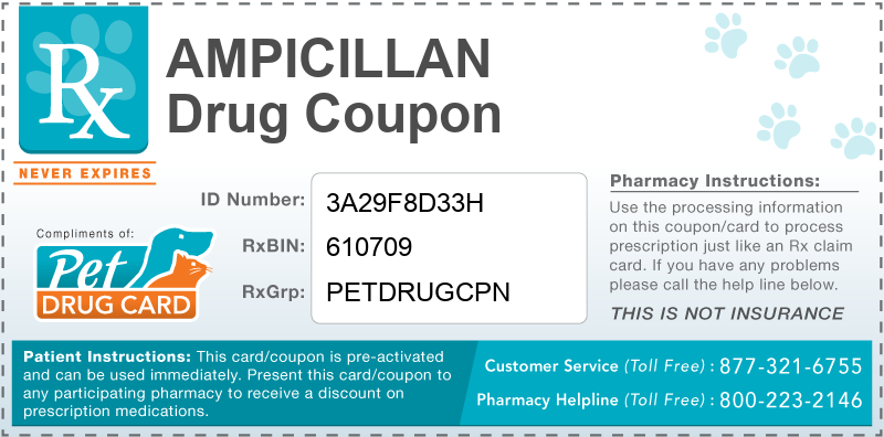 This Ampicillan coupon provides significant prescription savings at pharmacies nationwide