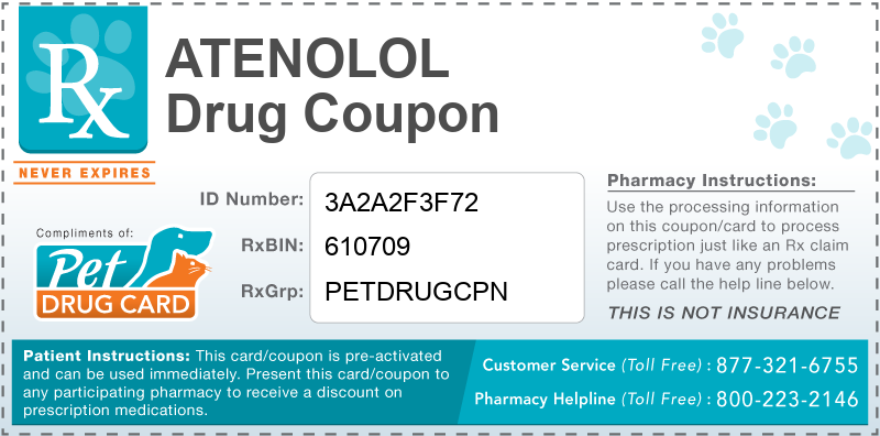 This Atenolol coupon provides significant prescription savings at pharmacies nationwide