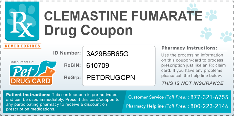 This Clemastine Fumarate coupon provides significant prescription savings at pharmacies nationwide