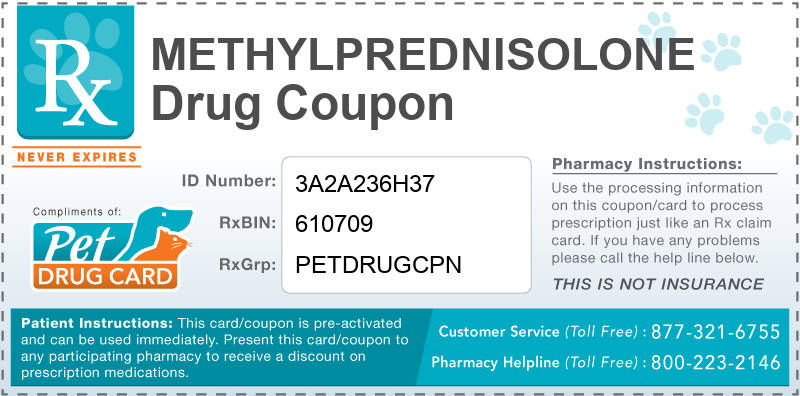 This Methylprednisolone coupon provides significant prescription savings at pharmacies nationwide
