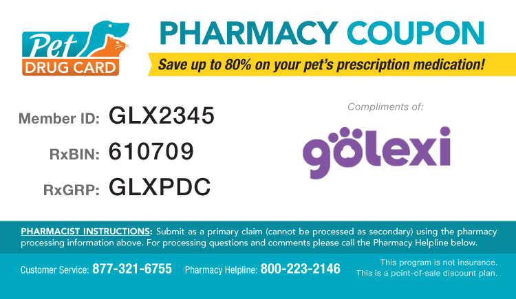 GoLexi Pet Drug Card