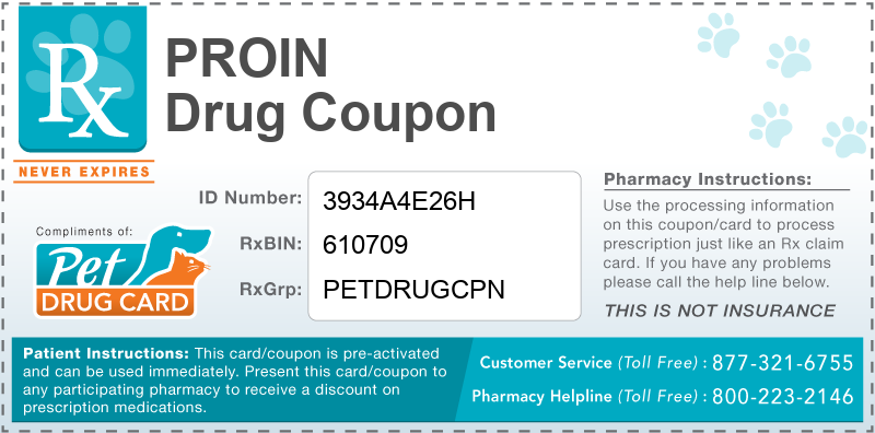 This proin coupon provides significant prescription savings at pharmacies nationwide