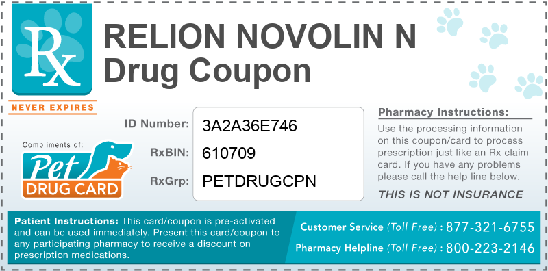 This Relion Novolin N coupon provides significant prescription savings at pharmacies nationwide