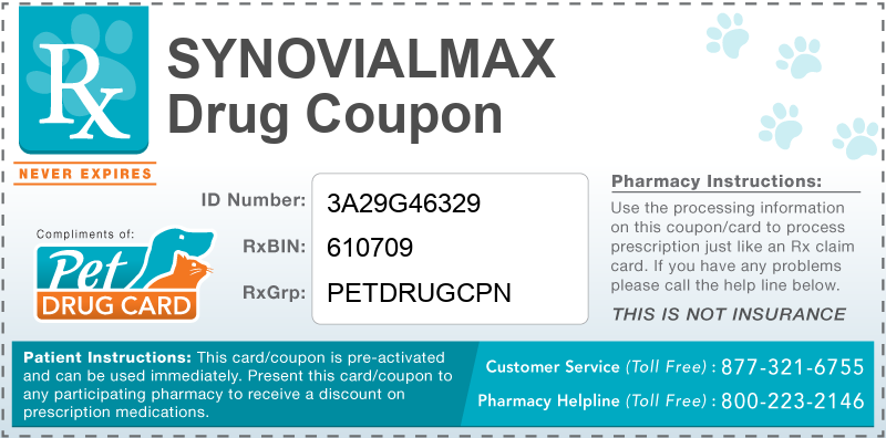 This Synovialmax coupon provides significant prescription savings at pharmacies nationwide